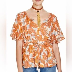 FREE PEOPLE RIVERBEND PRINTED TUNIC TOP